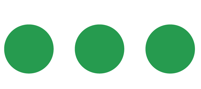 3 decorative green dots that are associated with Sara's Logo