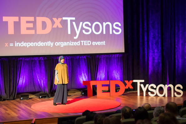 Sara Minkara speaking for TedX at Tysons
